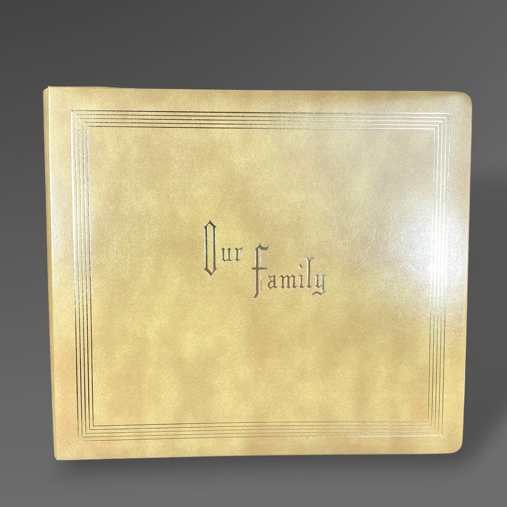 Our Family Photo Album Scrapbook Crown Albums Tan Ivory 1950s 1960s